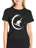 Snowboarder Graphic Tee - Black Cotton Shirt