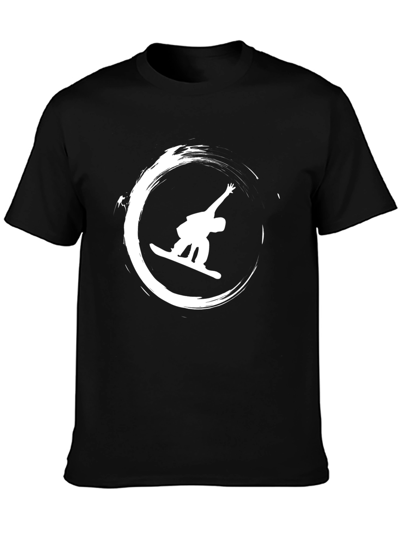 Snowboarder Graphic Tee - Black Cotton Shirt