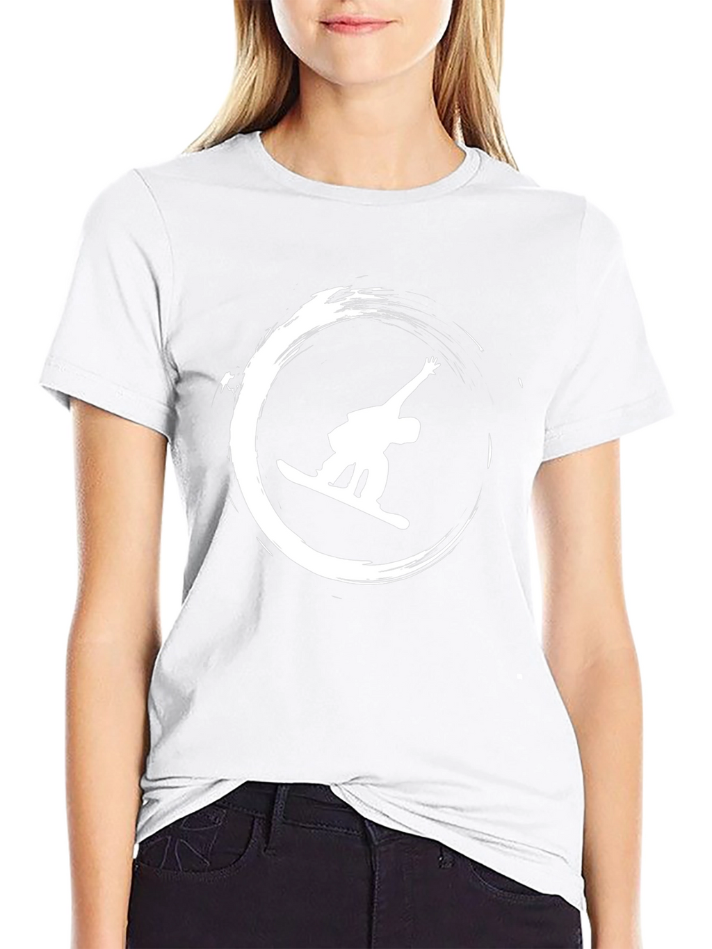 Snowboarder Graphic Tee - Black Cotton Shirt