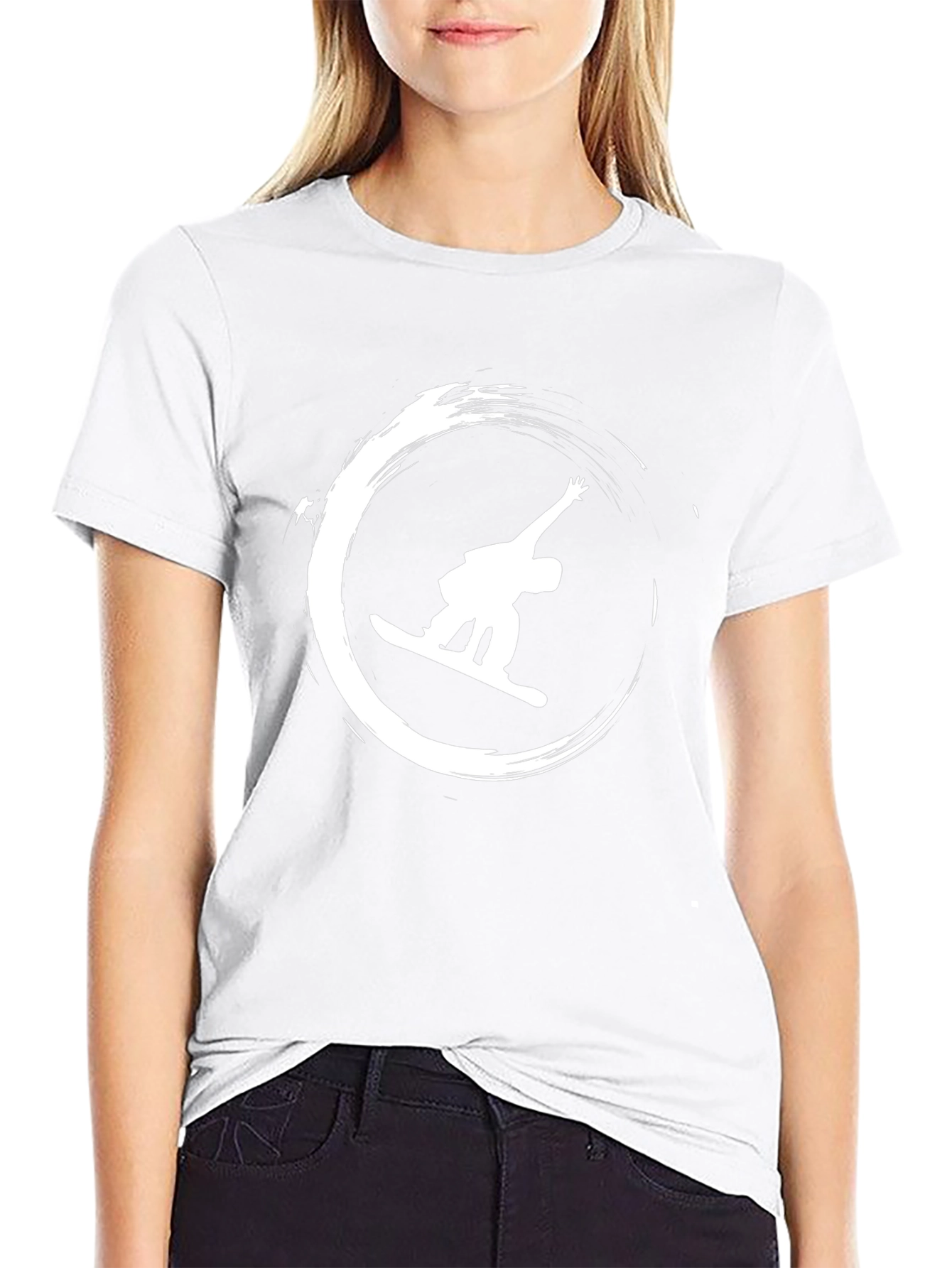 Snowboarder Graphic Tee - Black Cotton Shirt