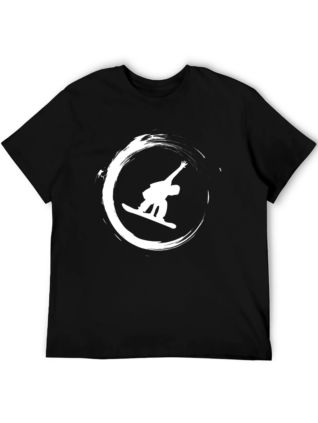 Snowboarder Graphic Tee - Black Cotton Shirt