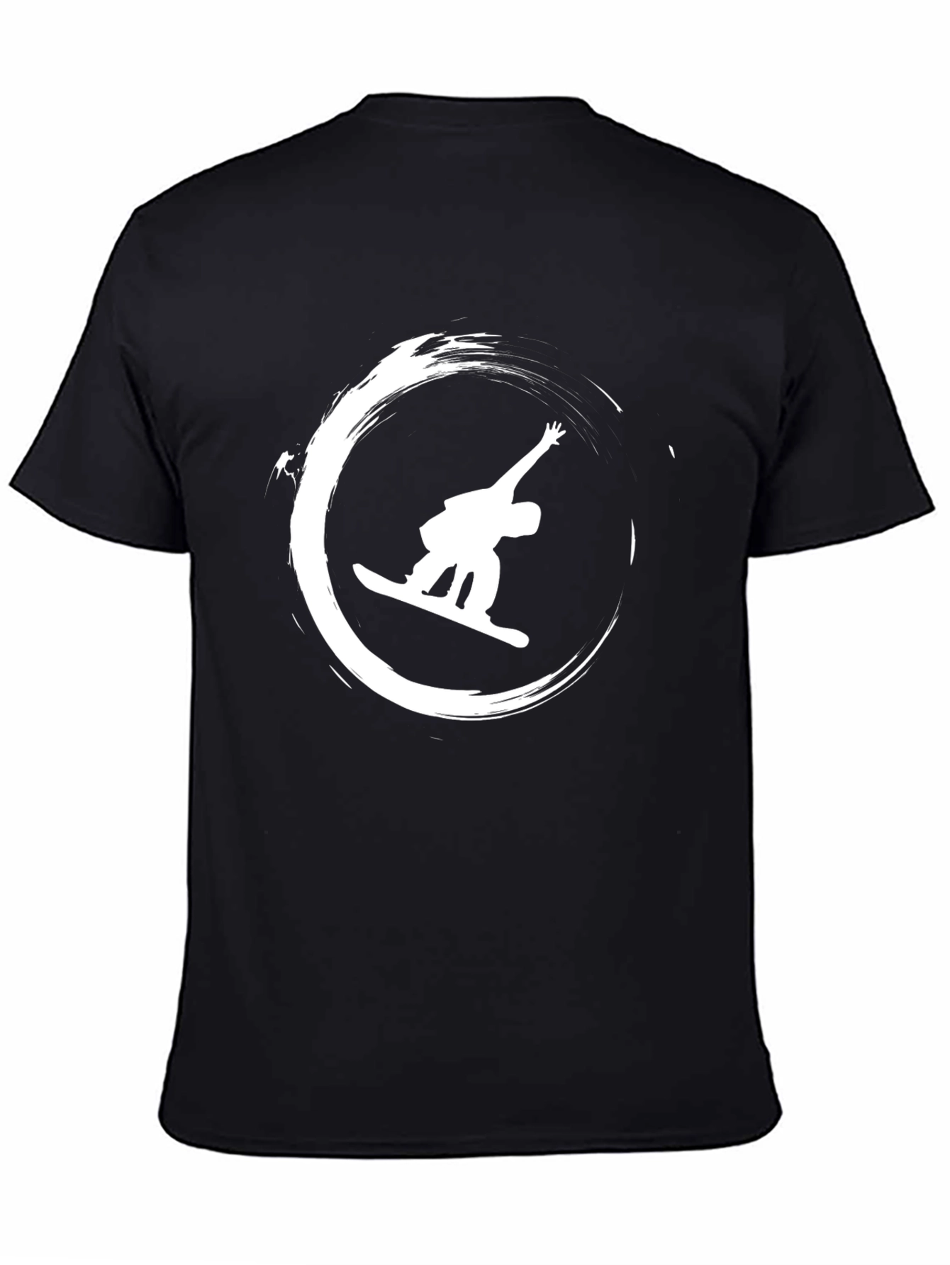 Snowboarder Graphic Tee - Black Cotton Shirt