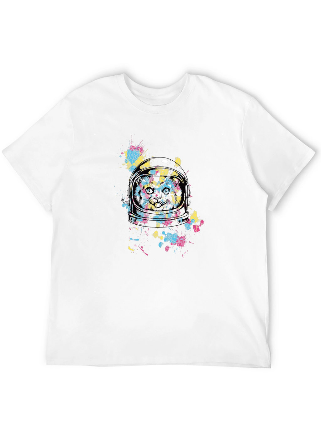 Astronaut Cat Graphic T-Shirt - Cool Space Design