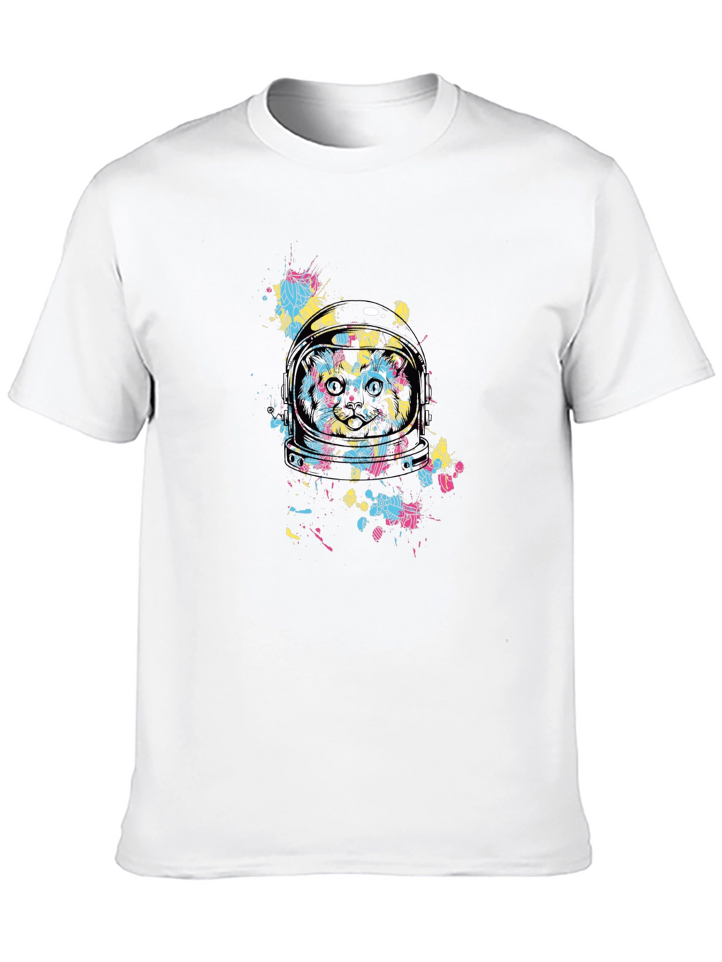 Astronaut Cat Graphic T-Shirt - Cool Space Design