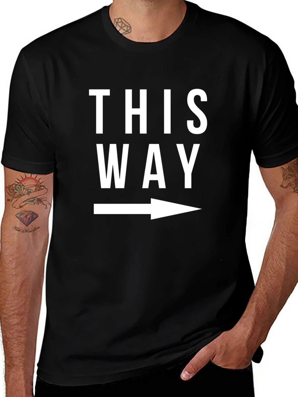 This Way Arrow Graphic Tee - Black Casual Shirt