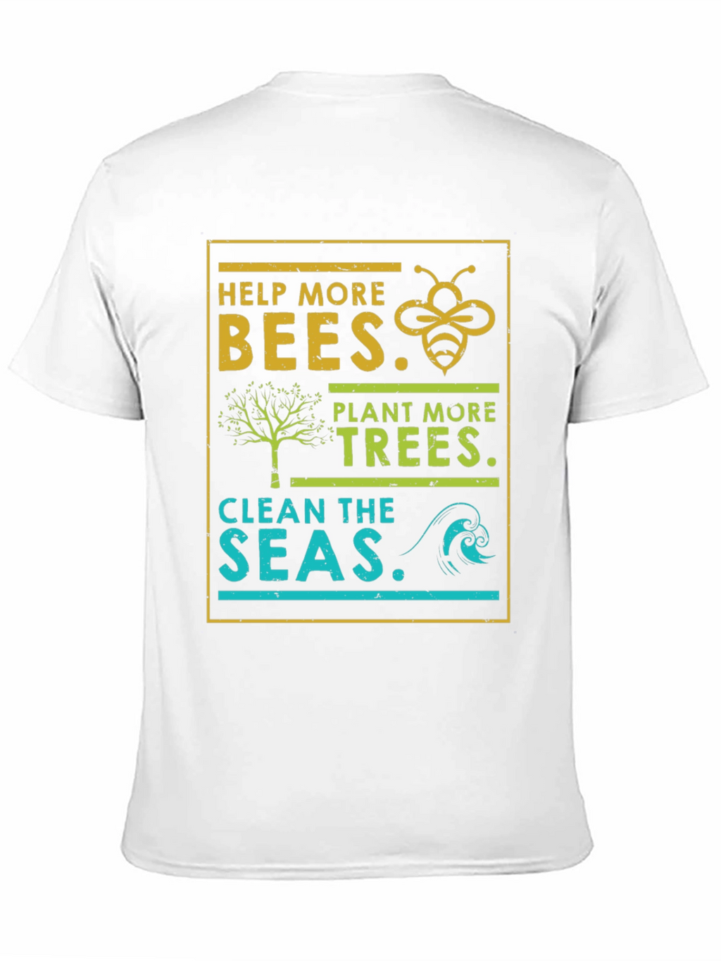Eco-Friendly Graphic Tee: Bees Trees Seas