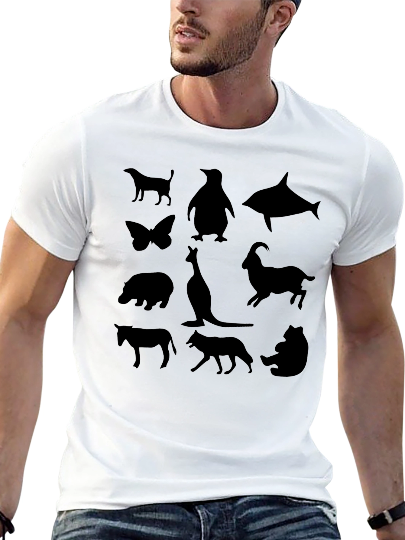 Animal Silhouette T-Shirt - Unique Graphic Tee