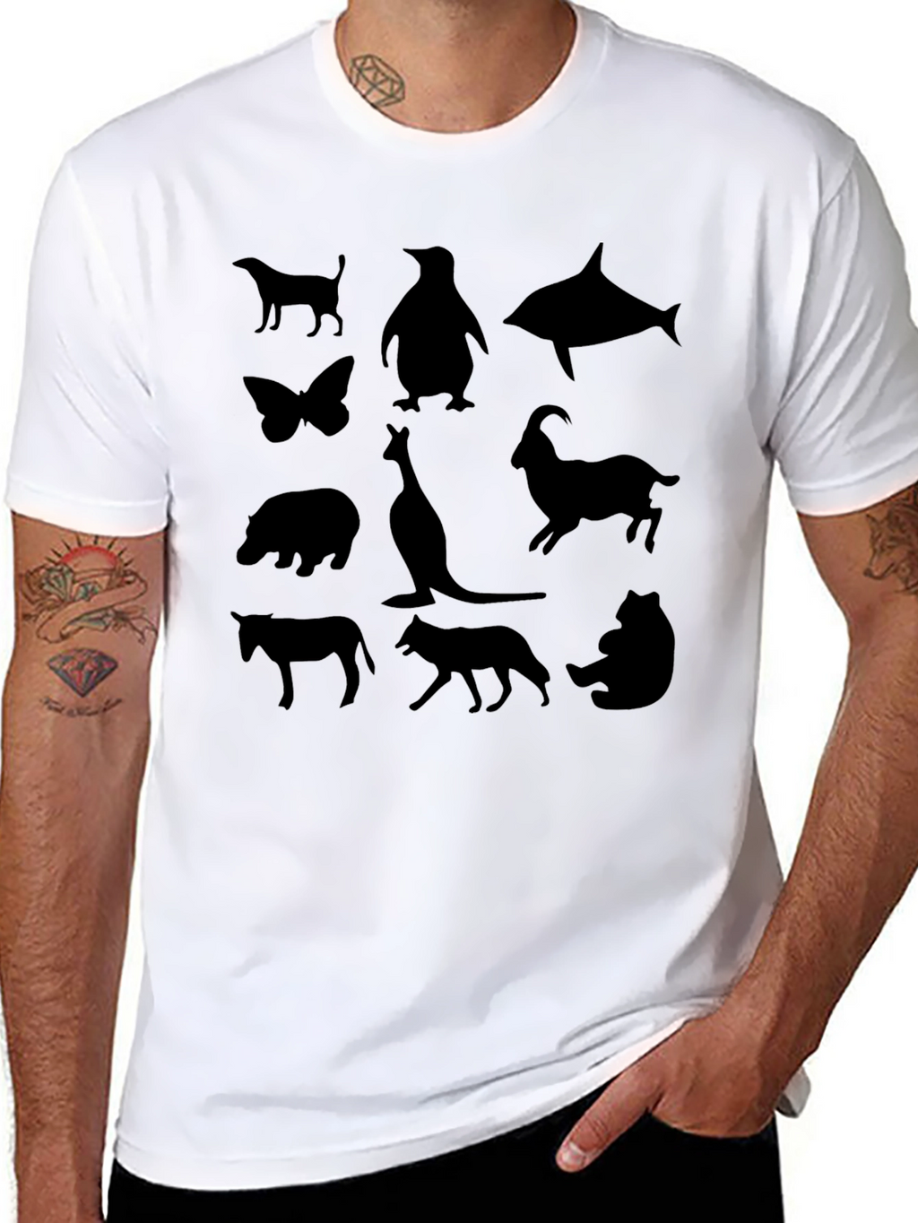 Animal Silhouette T-Shirt - Unique Graphic Tee
