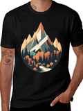 Mountainscape Graphic Tee - Nature Adventure Shirt