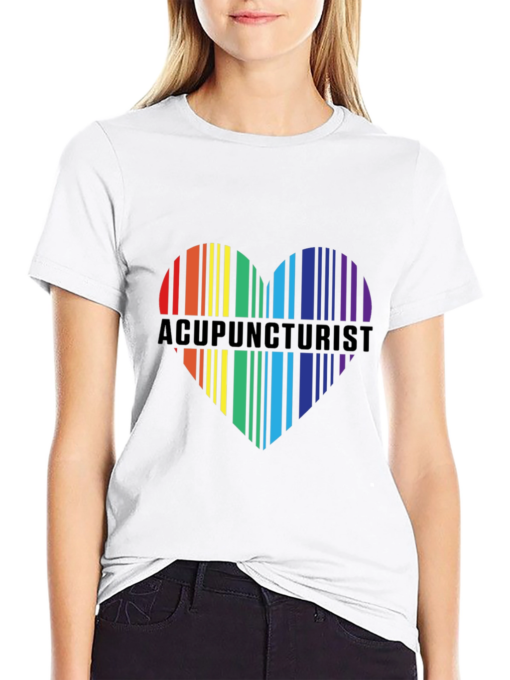 Acupuncturist Rainbow Heart T-Shirt