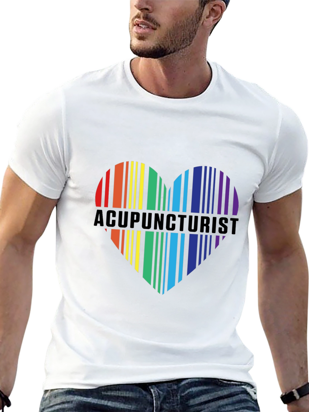 Acupuncturist Rainbow Heart T-Shirt