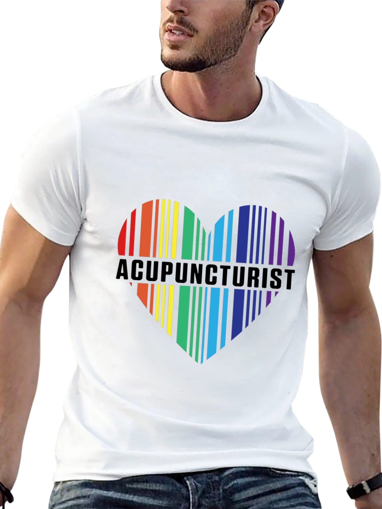 Acupuncturist Rainbow Heart T-Shirt