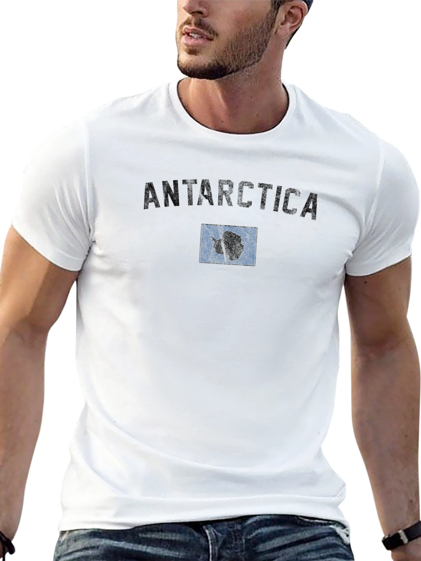 Antarctica Flag T-Shirt - Classic Black Tee