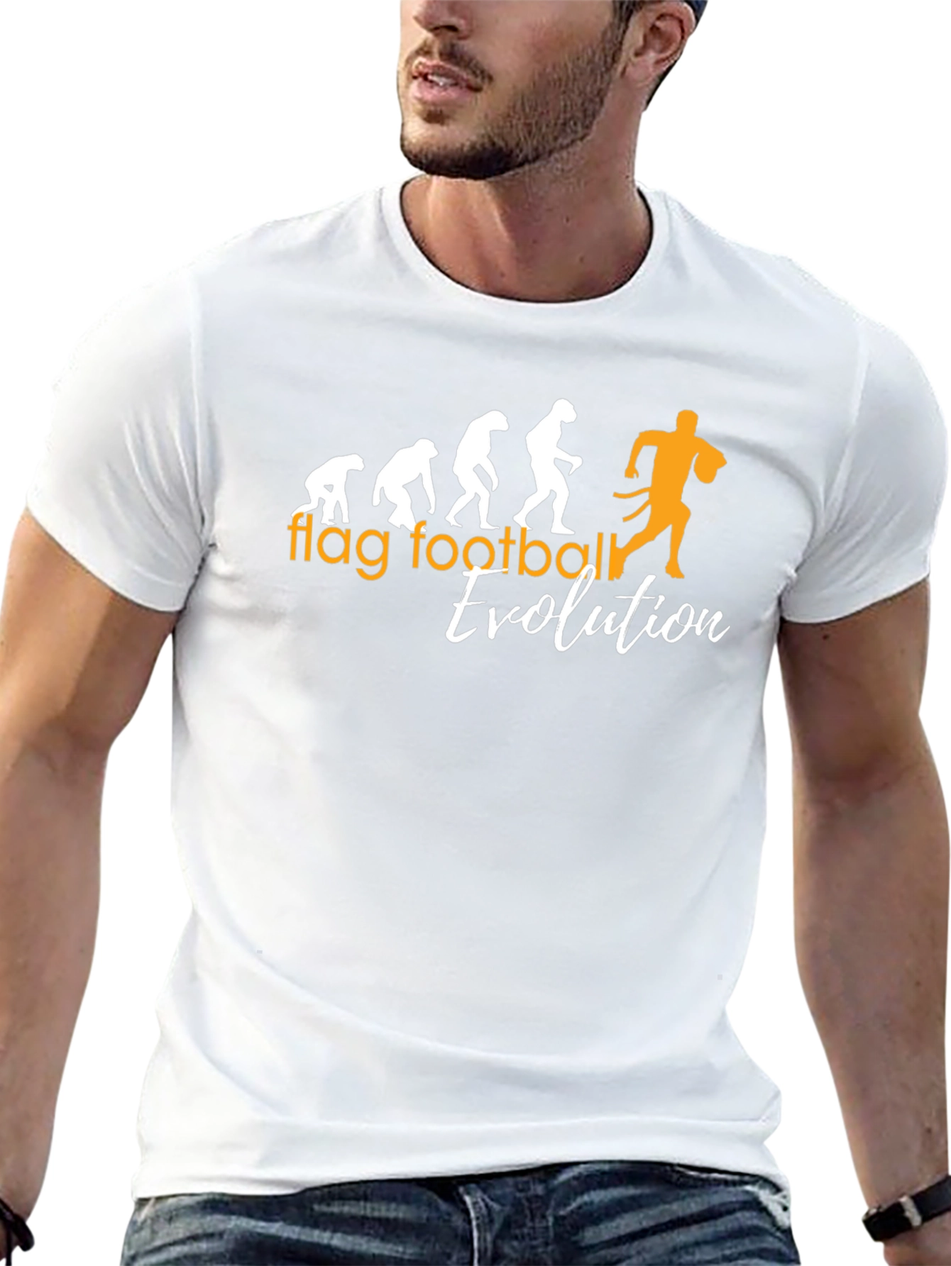 Flag Football Evolution Graphic T-Shirt