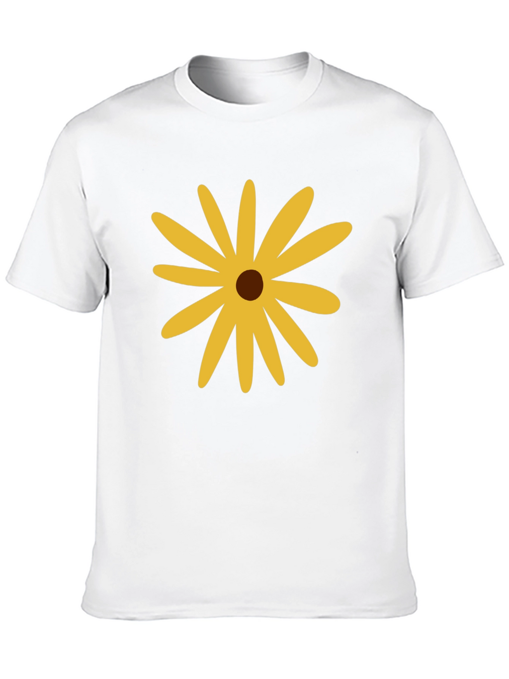 Black T-Shirt with Yellow Flower