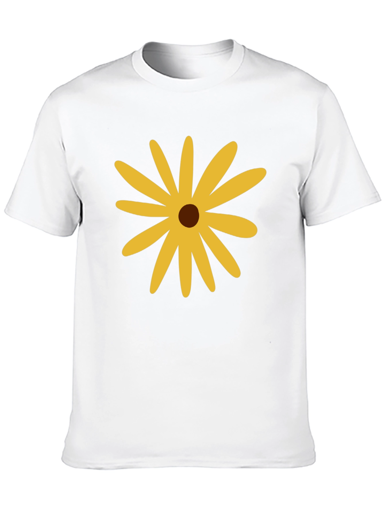 Black T-Shirt with Yellow Flower