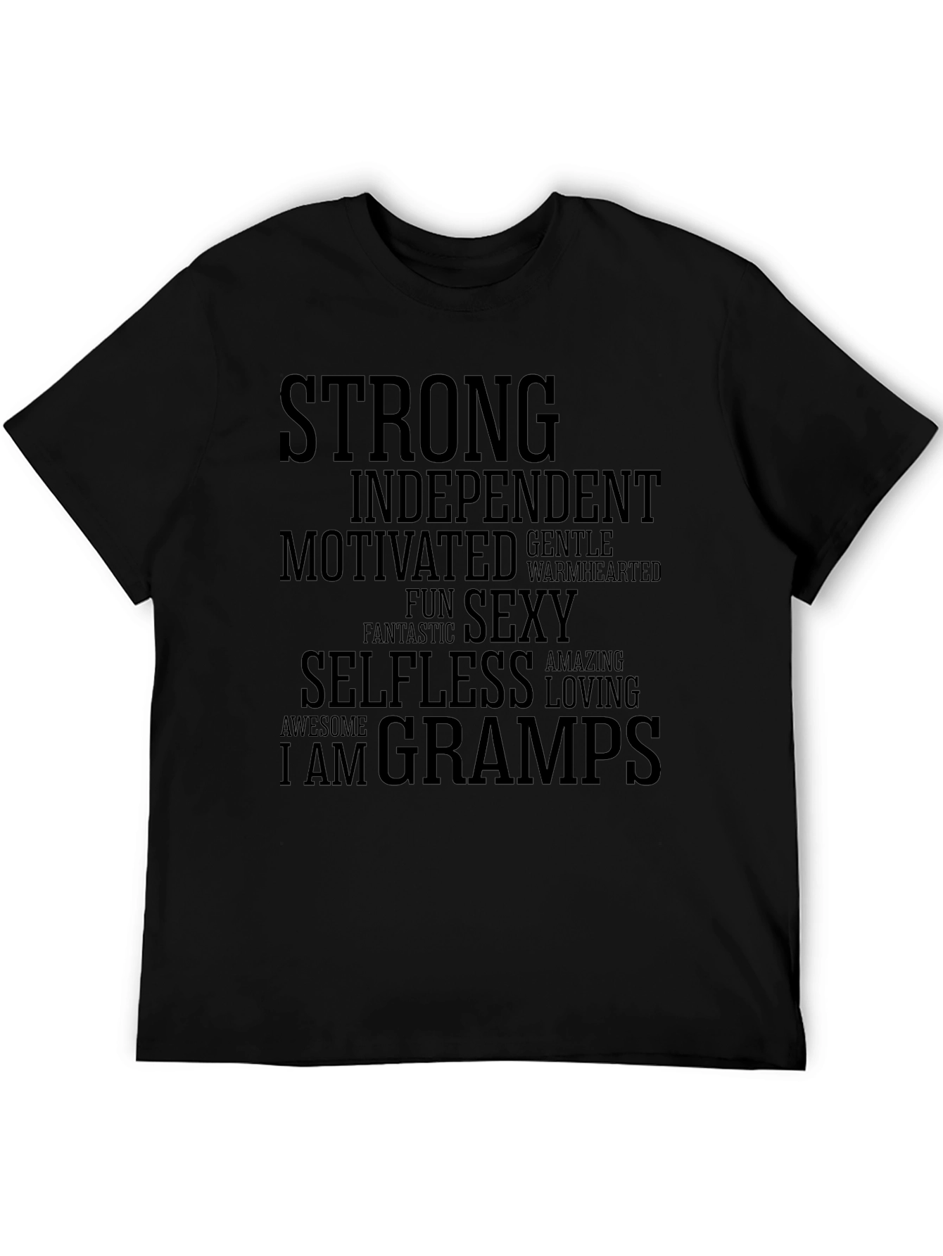 Strong Gramps Graphic T-Shirt - Black