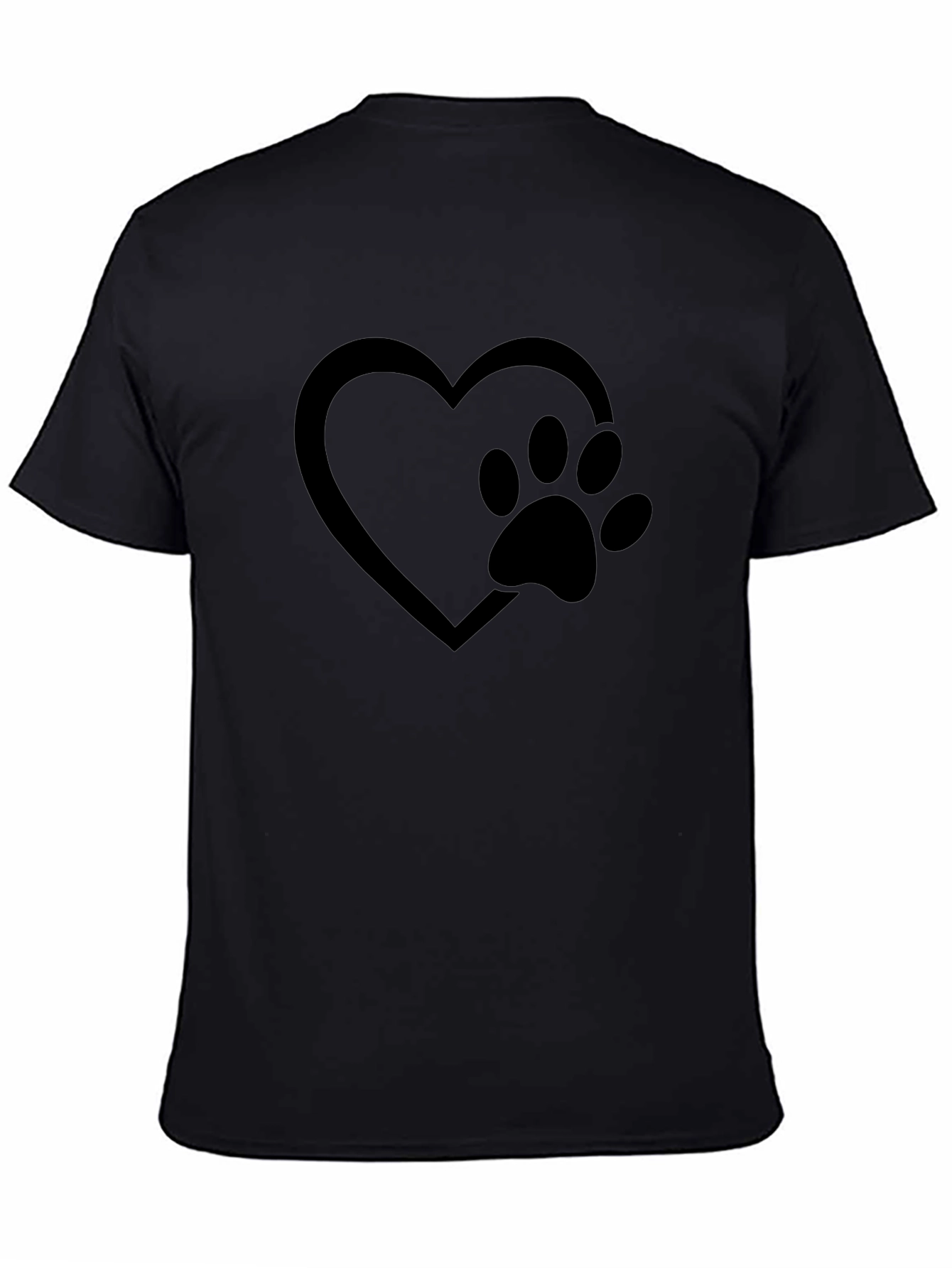 Dog Paw Heart T-Shirt – Minimalist Dog Lover Graphic Tee