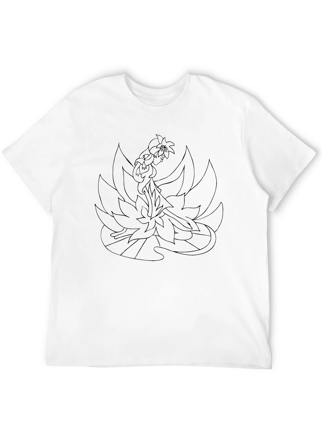 Black Graphic Tee - Nine-Tailed Fox Design