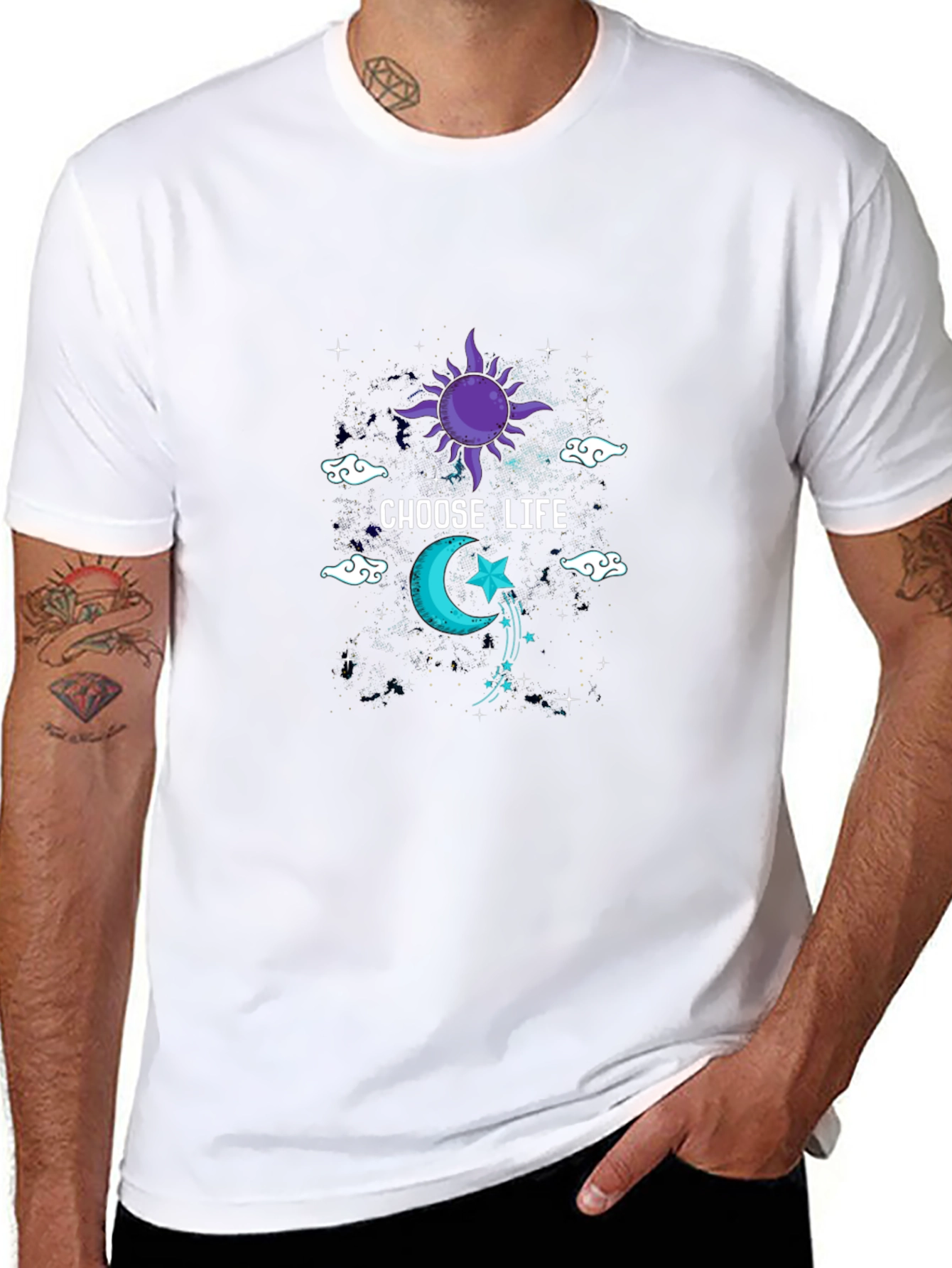 Choose Life Sun and Moon Graphic Tee