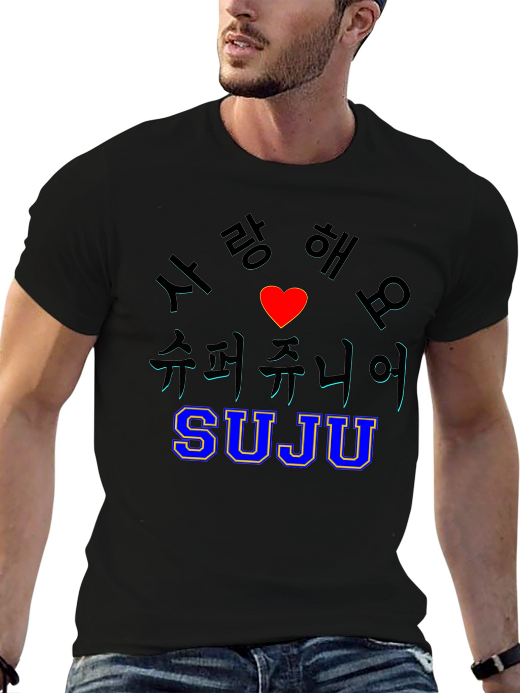 SUJU Super Junior K-Pop Black T-Shirt