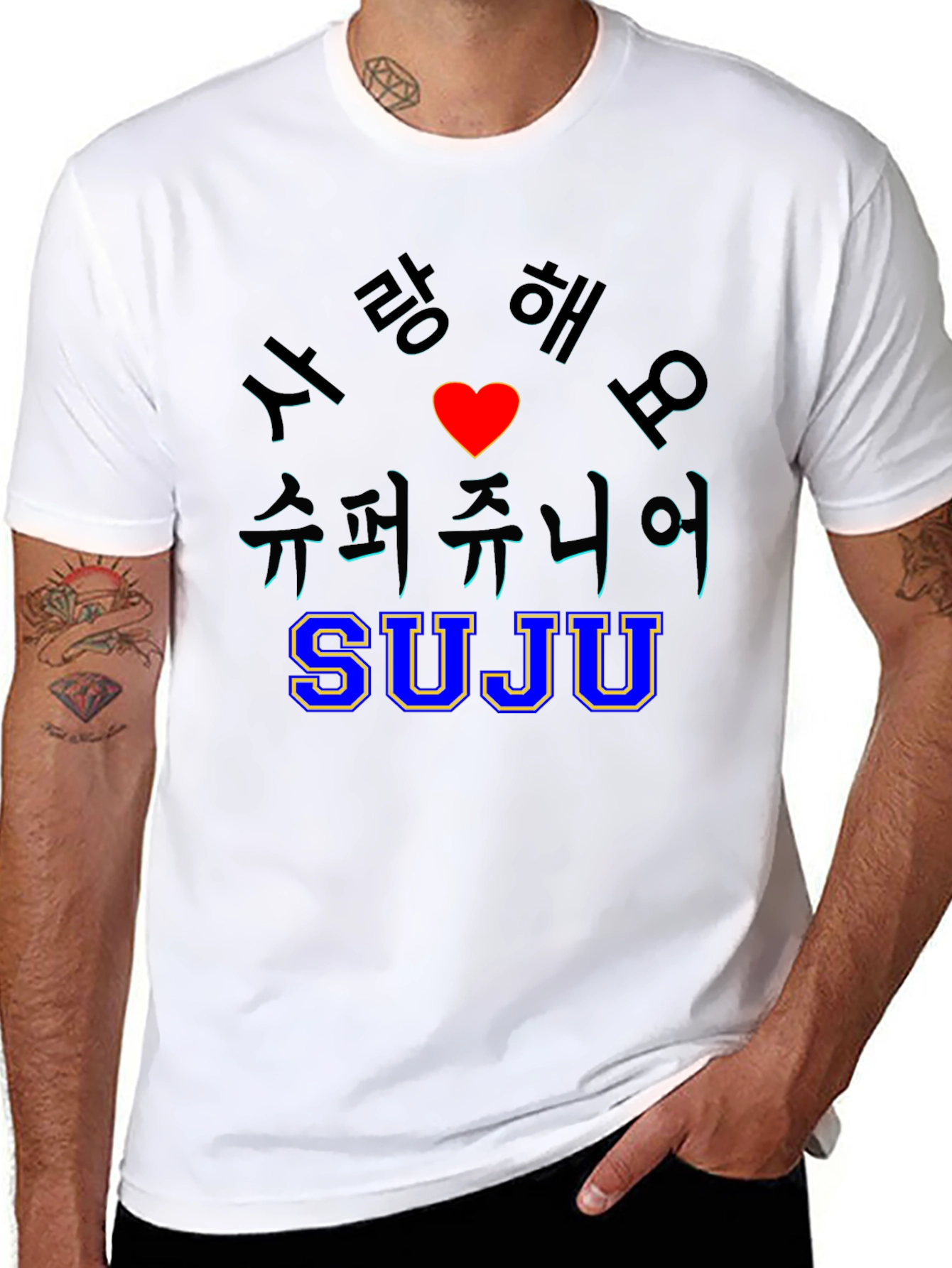 SUJU Super Junior K-Pop Black T-Shirt