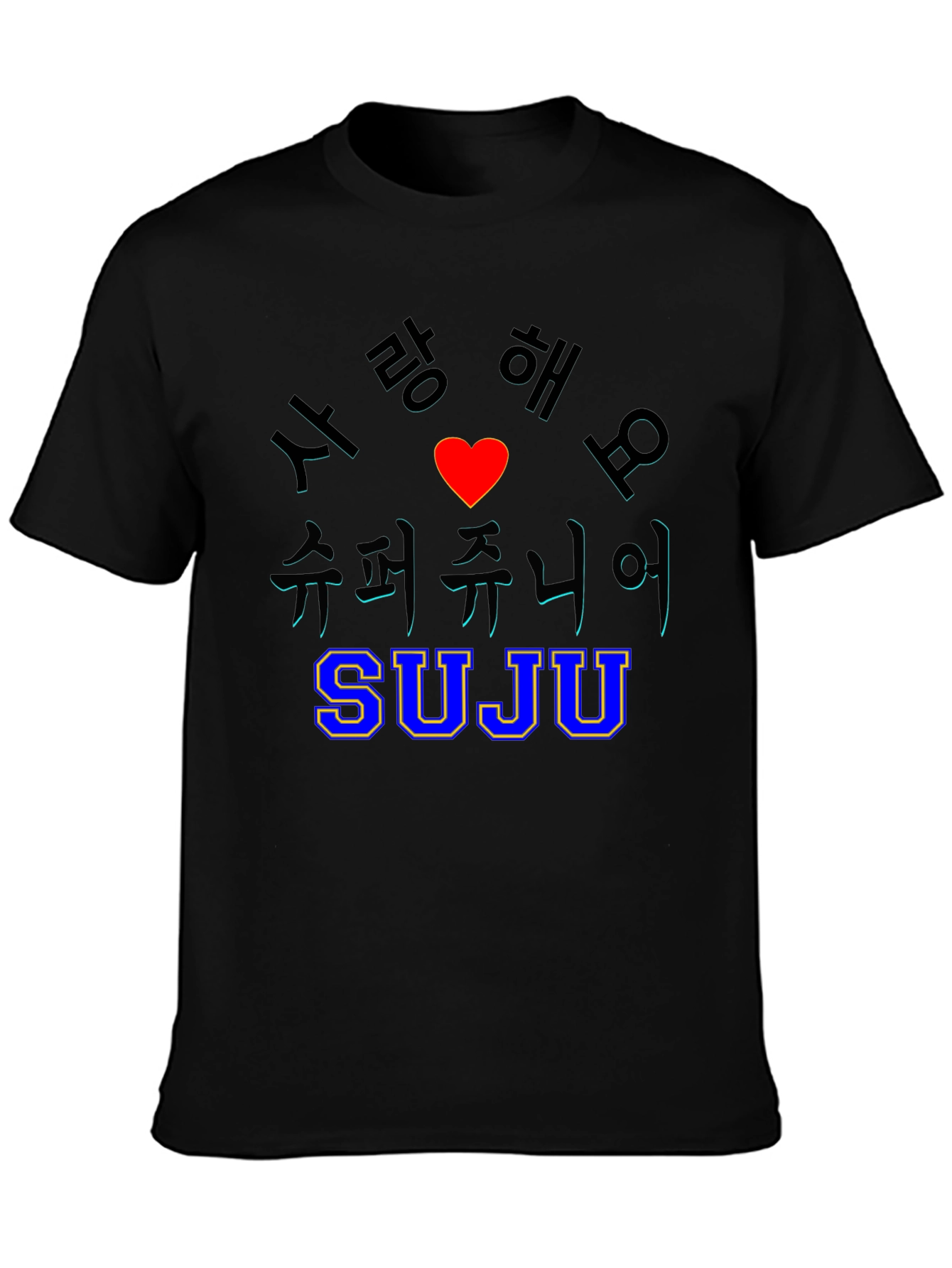 SUJU Super Junior K-Pop Black T-Shirt