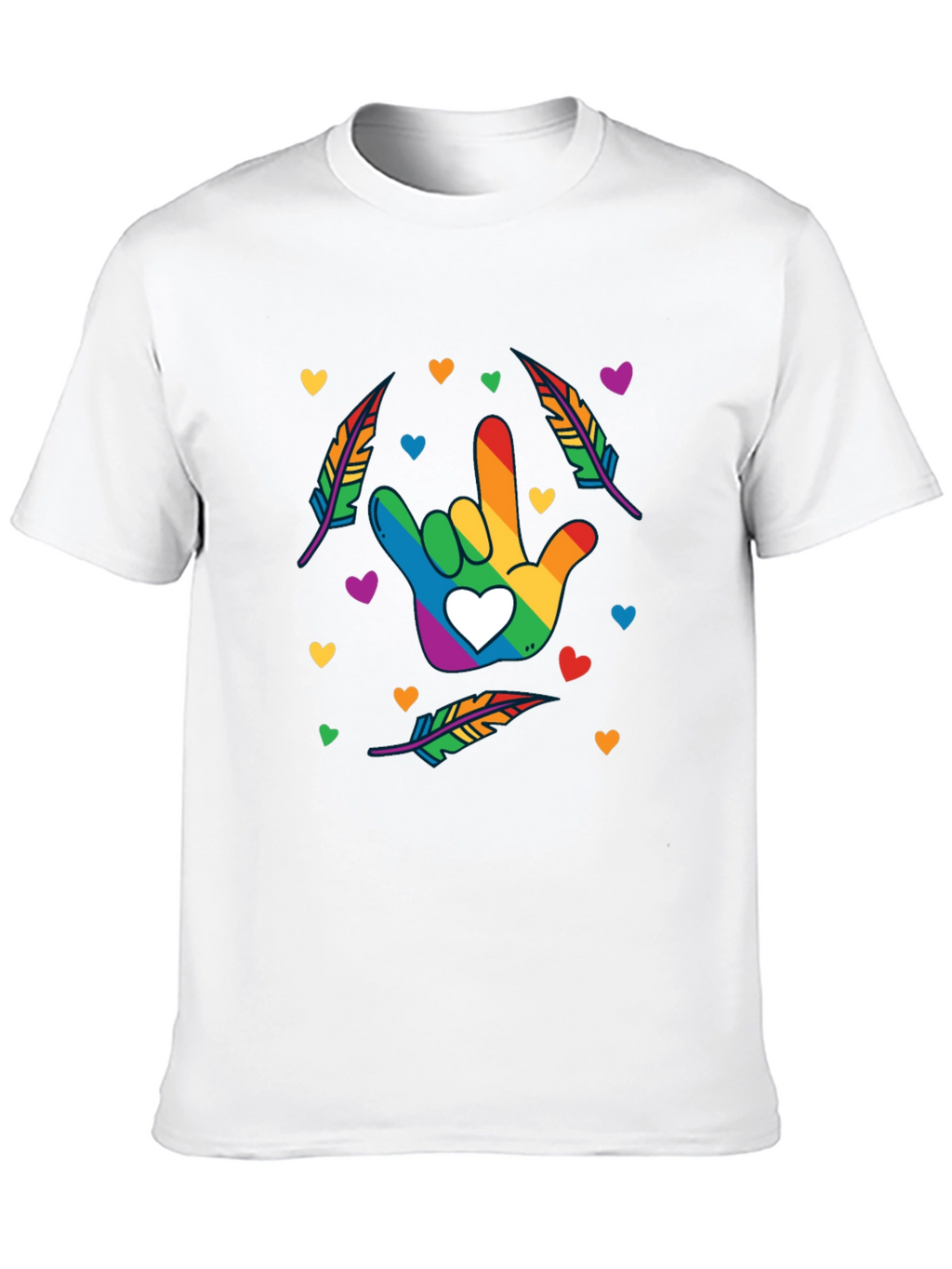 Rainbow ASL I Love You Hand Shirt