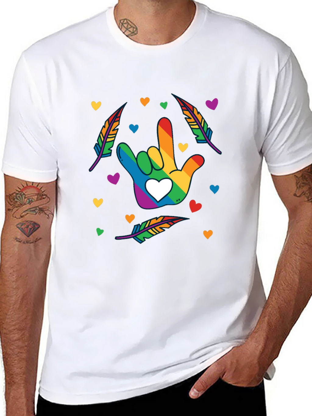 Rainbow ASL I Love You Hand Shirt