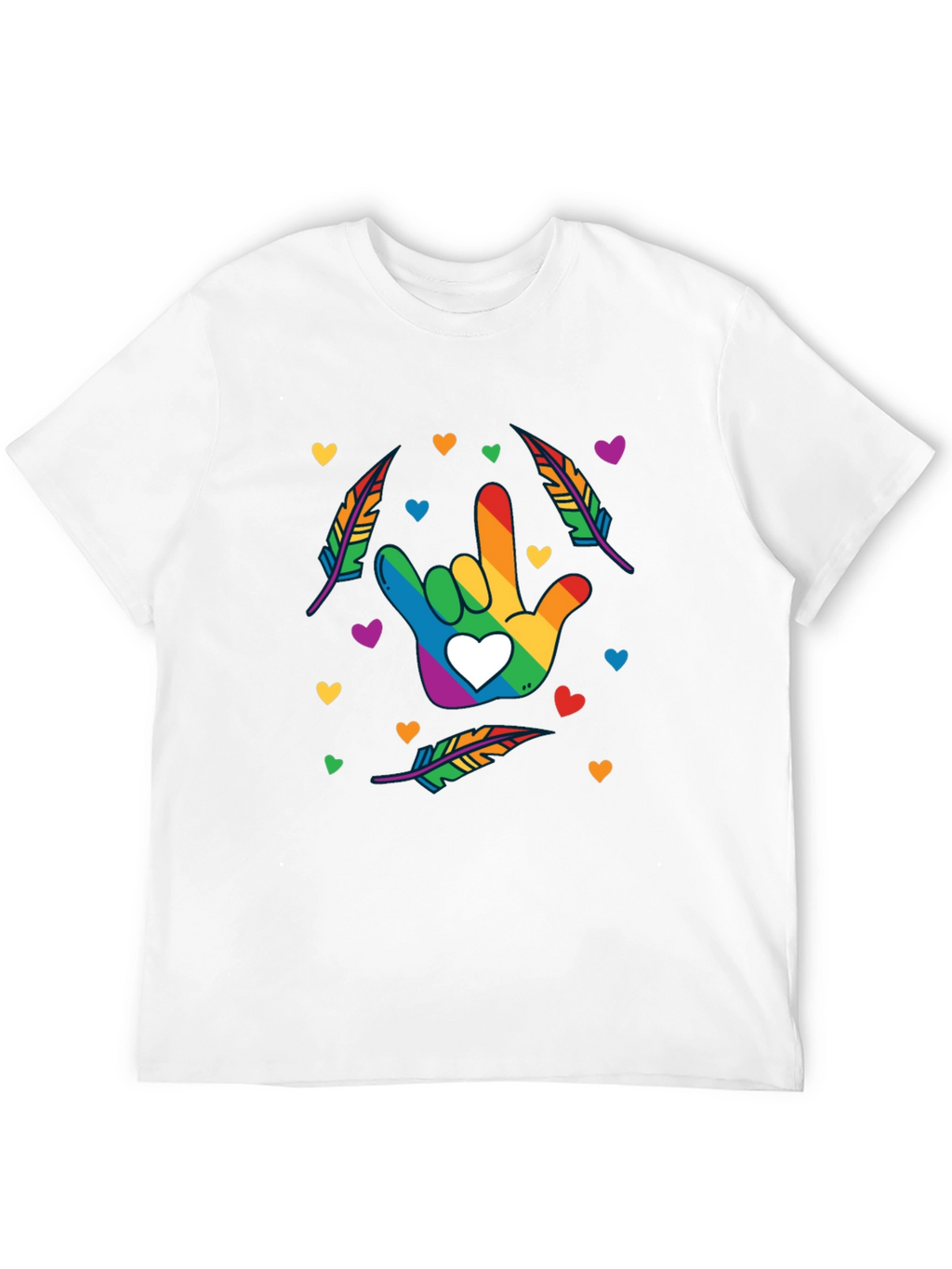Rainbow ASL I Love You Hand Shirt