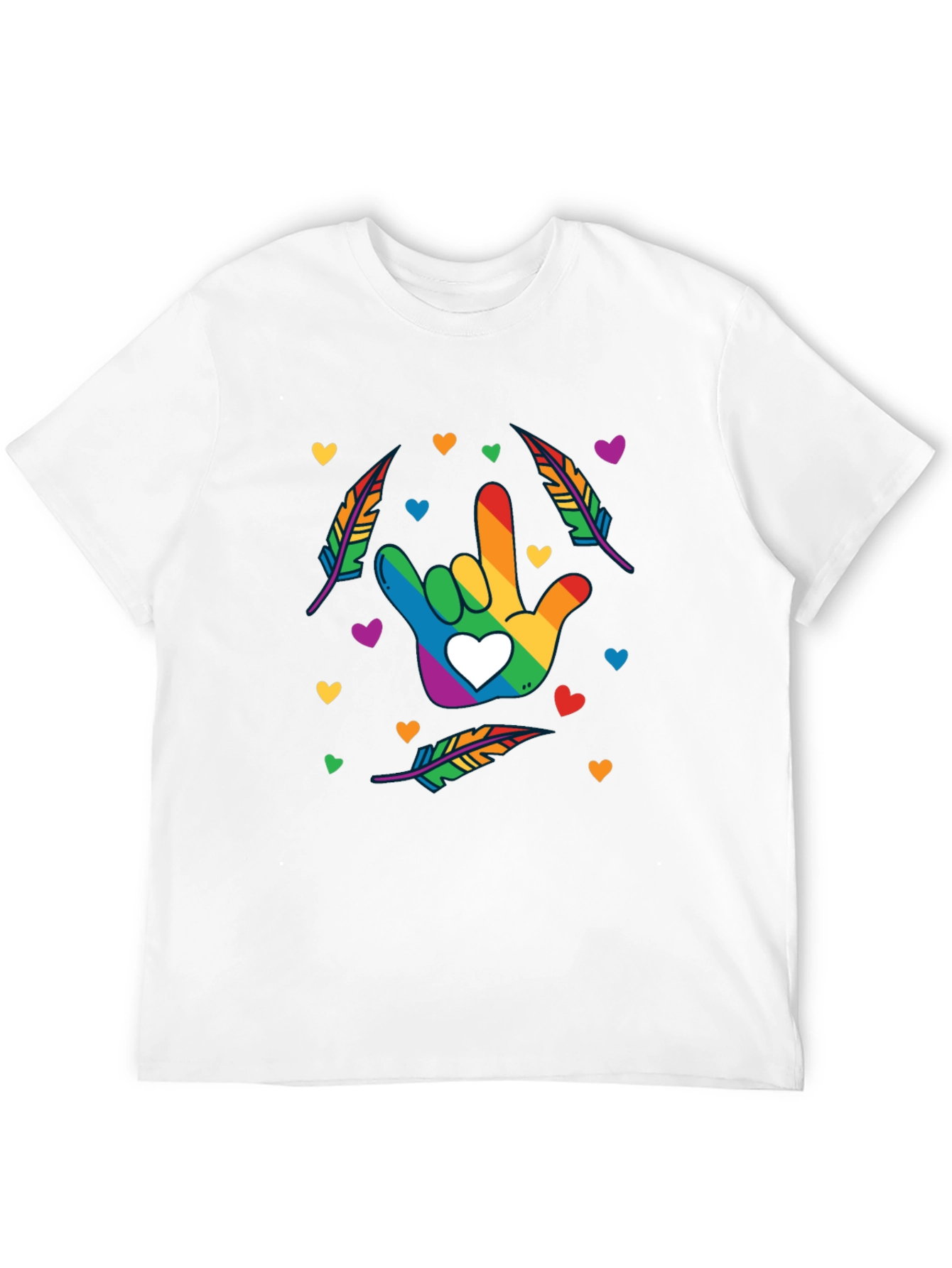 Rainbow ASL I Love You Hand Shirt