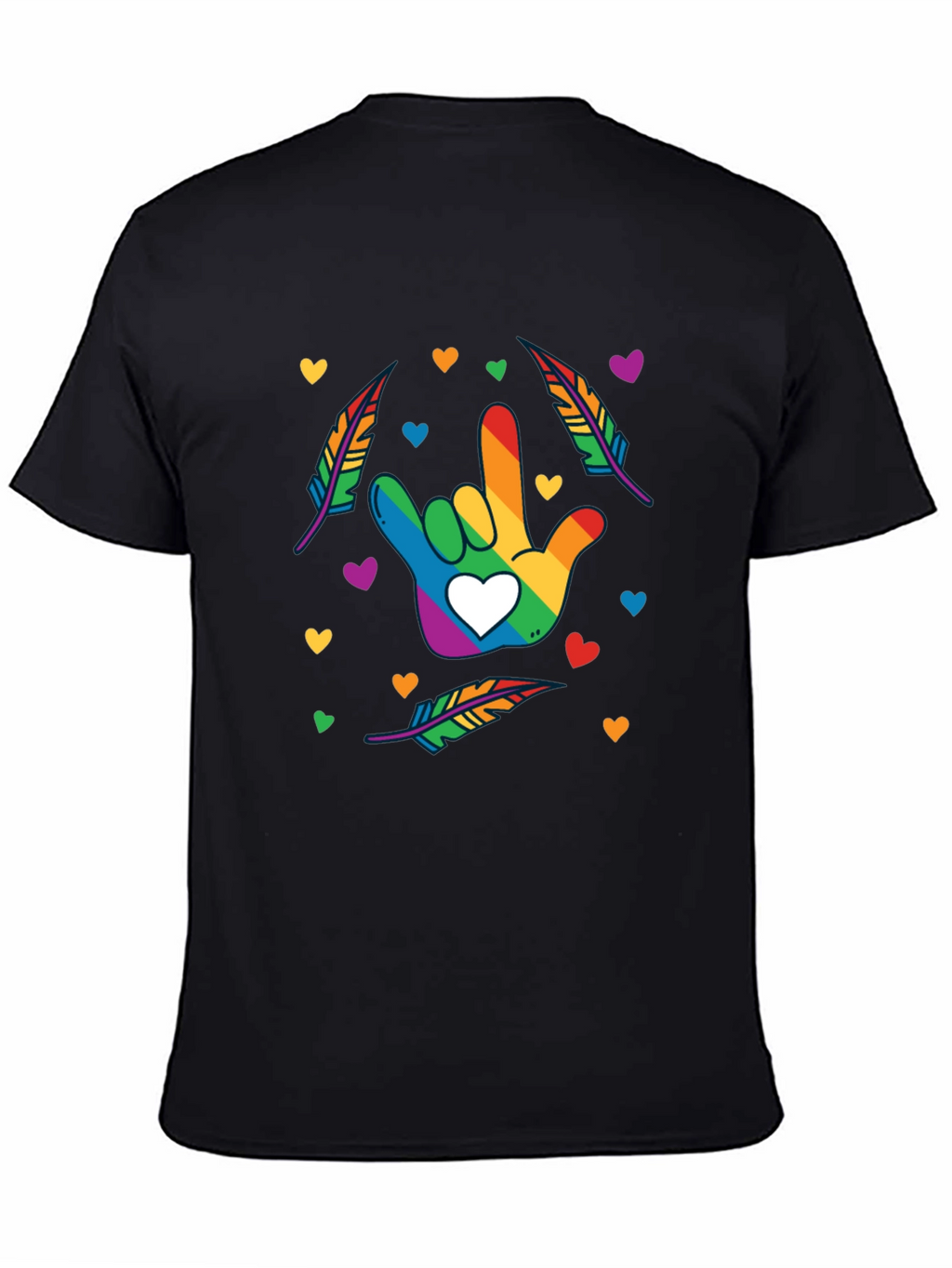 Rainbow ASL I Love You Hand Shirt