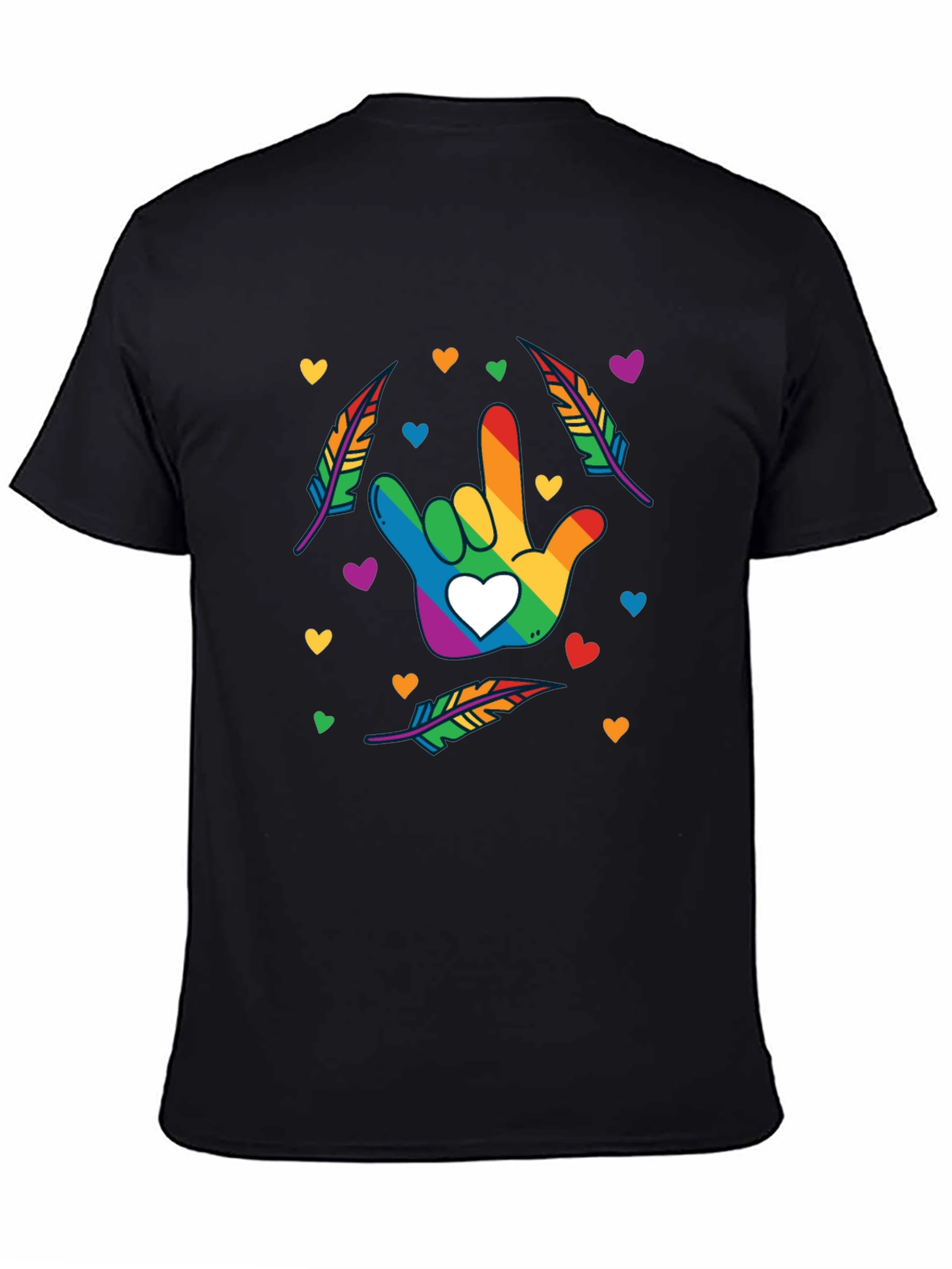 Rainbow ASL I Love You Hand Shirt