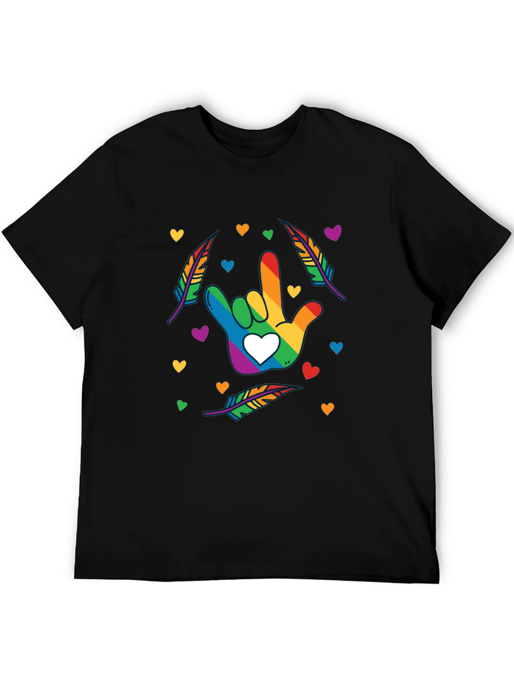Rainbow ASL I Love You Hand Shirt