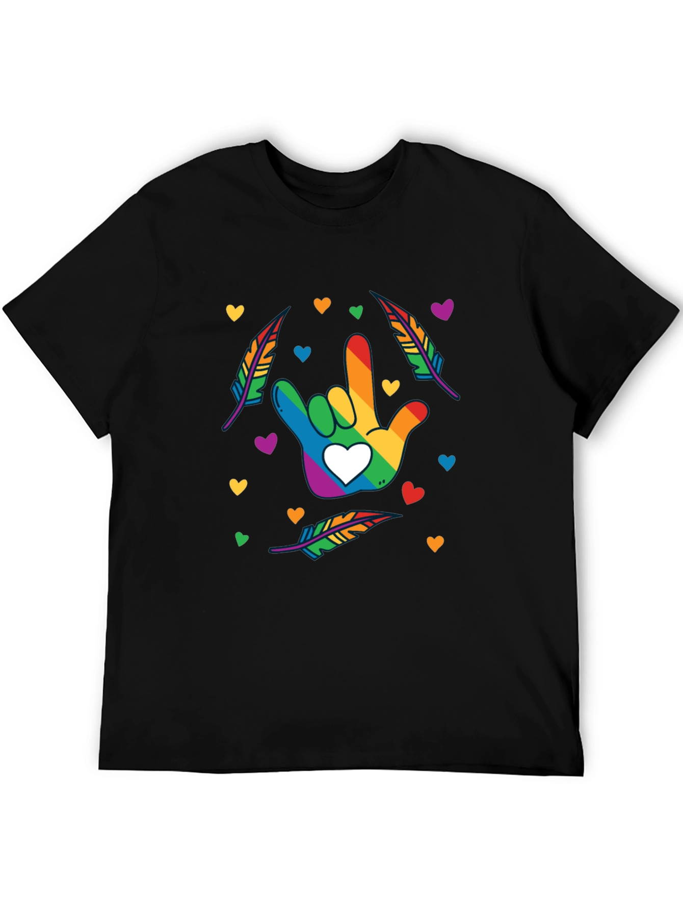 Rainbow ASL I Love You Hand Shirt