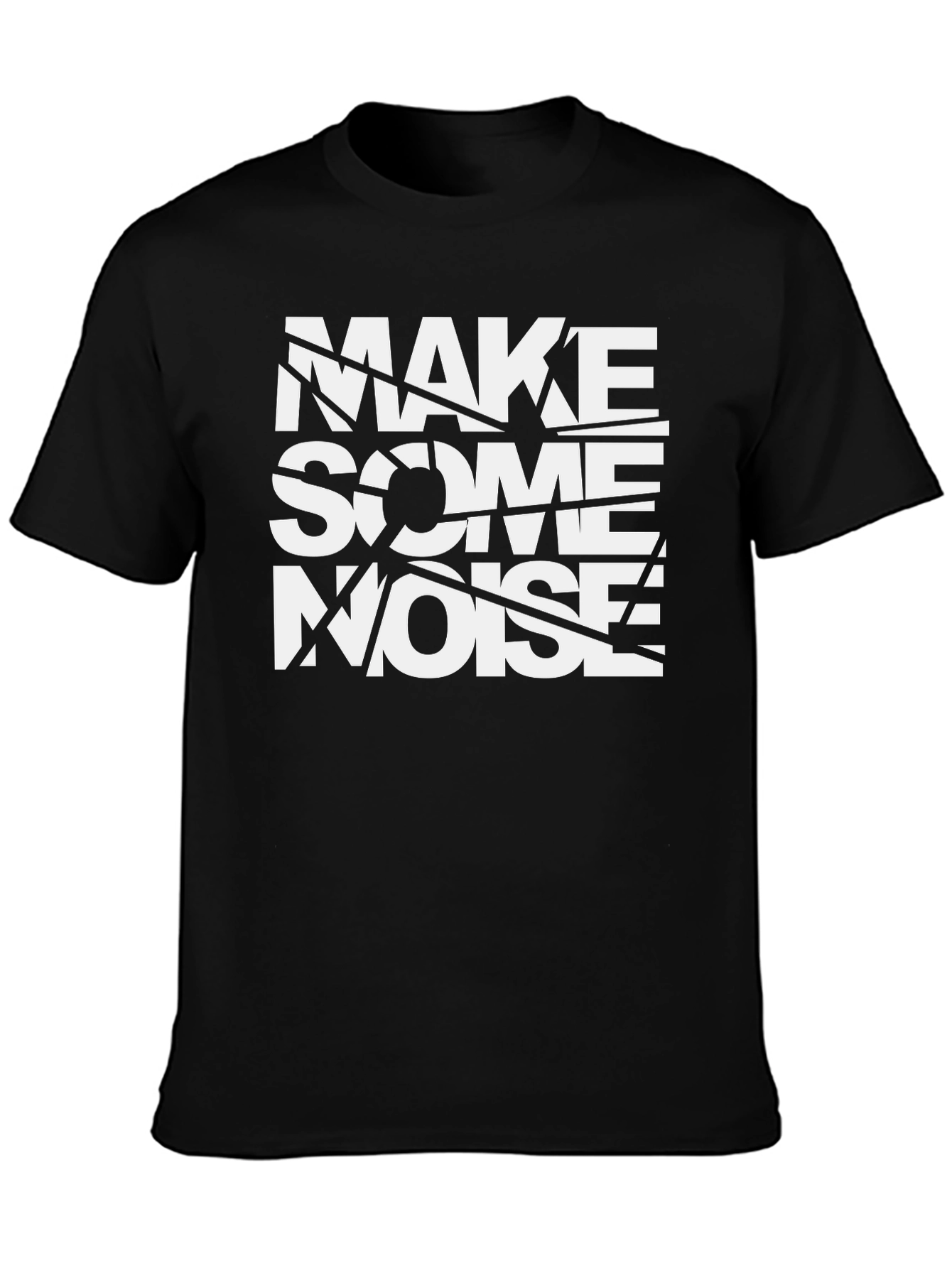 Make Some Noise Graphic Tee - Black Cotton T-Shirt