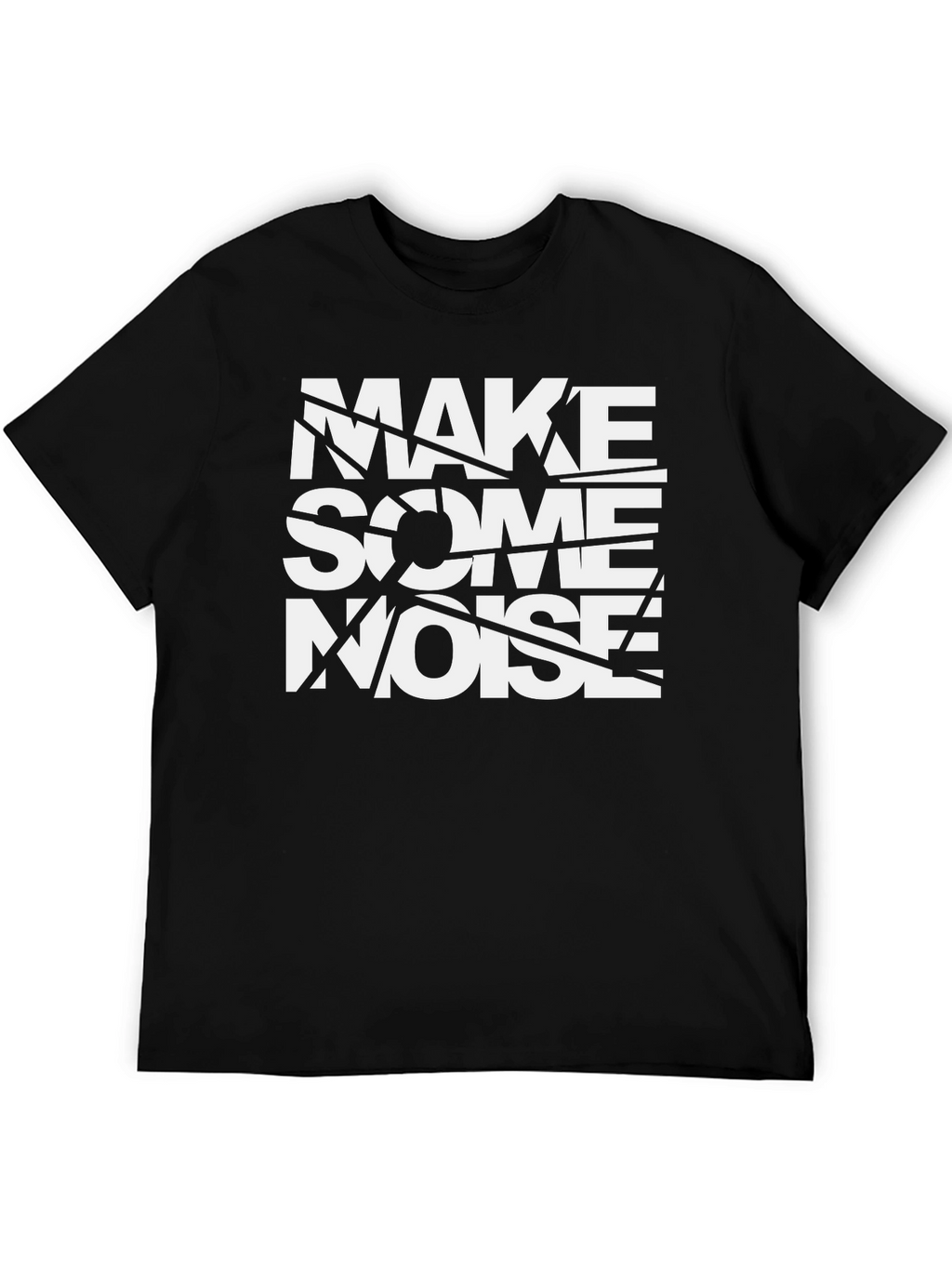 Make Some Noise Graphic Tee - Black Cotton T-Shirt