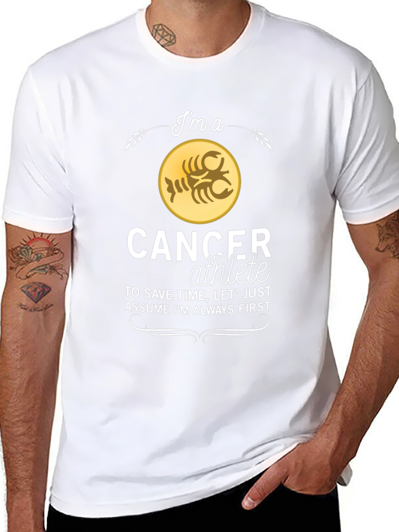 Cancer Athlete Zodiac Sign T-Shirt