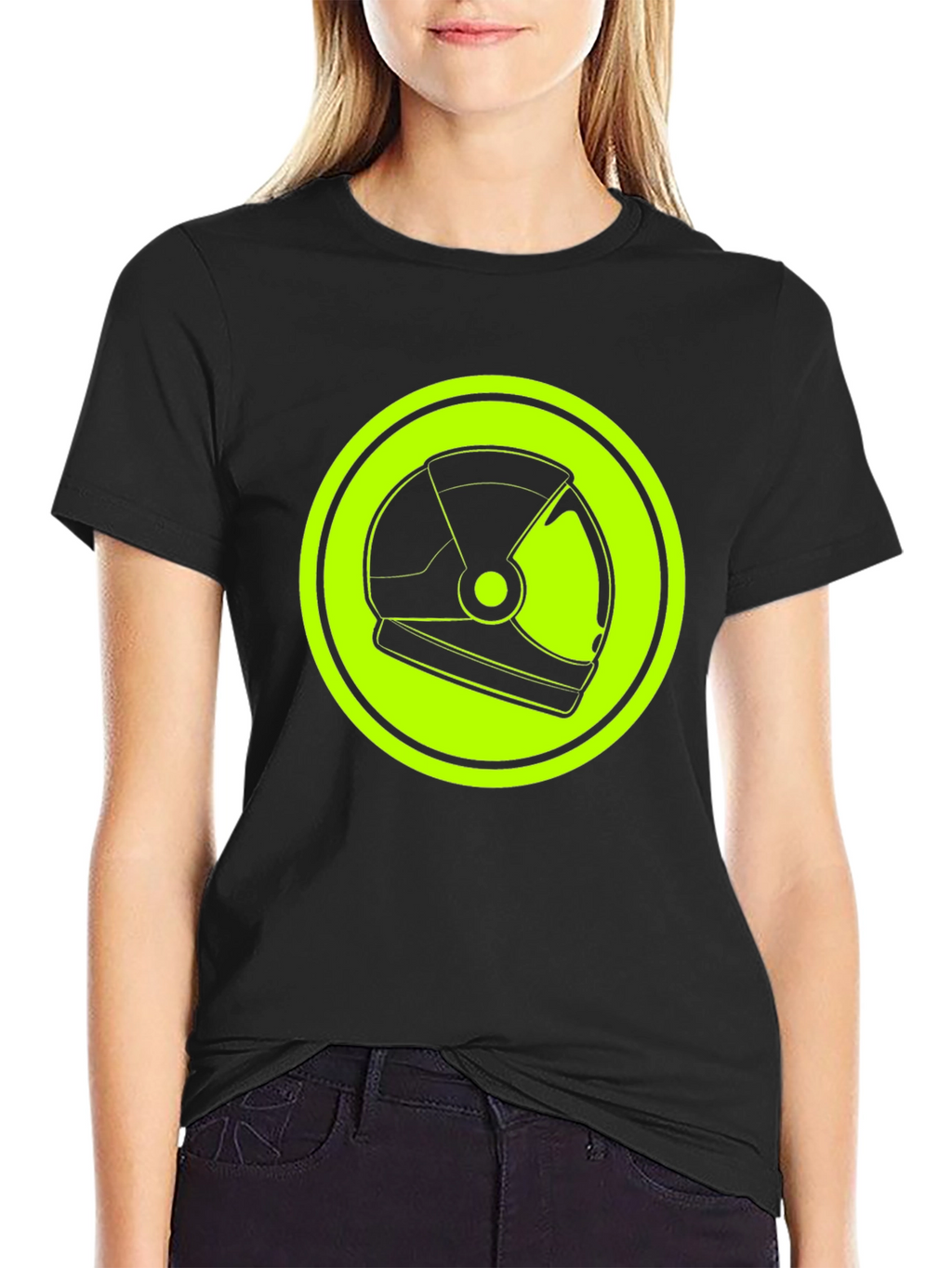 Astronaut Helmet Graphic Tee - Retro Space Style