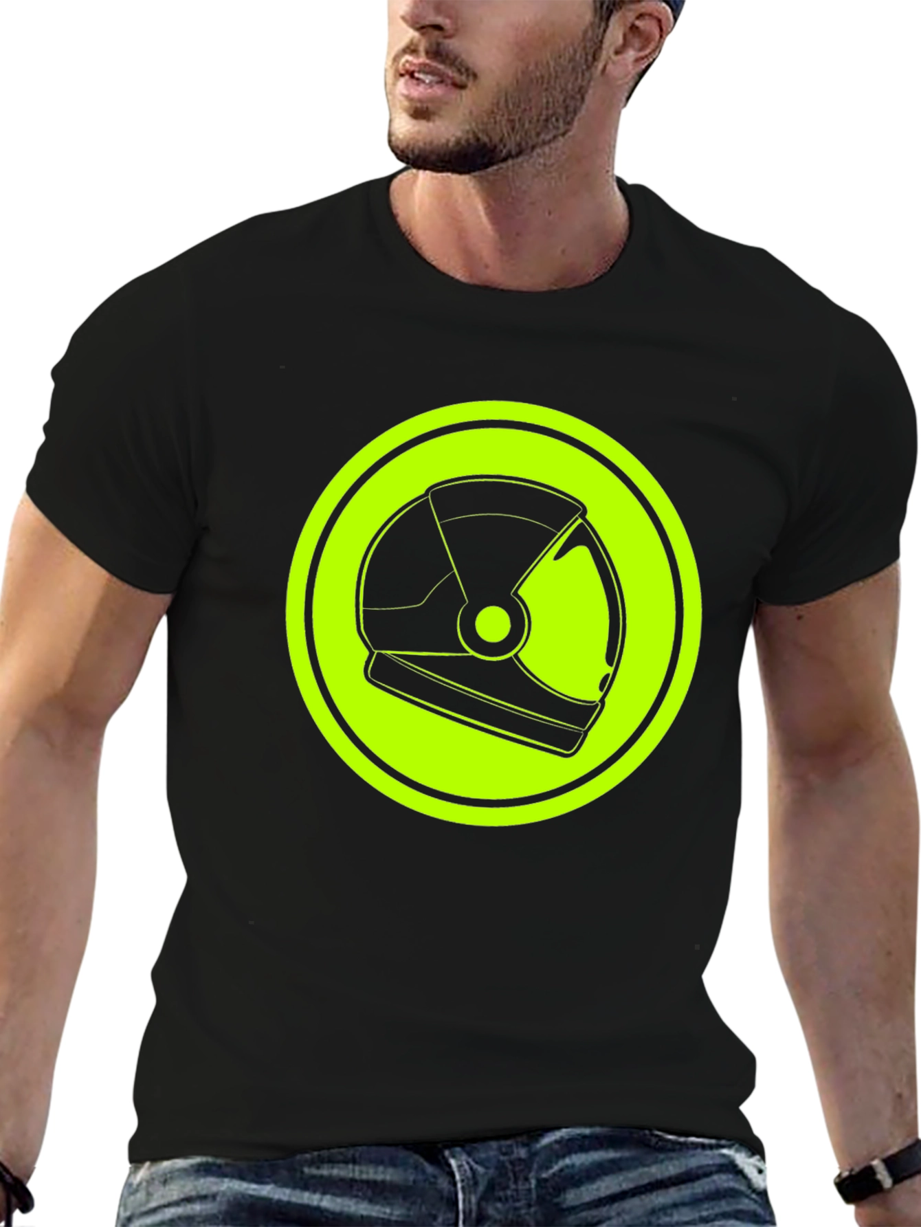 Astronaut Helmet Graphic Tee - Retro Space Style