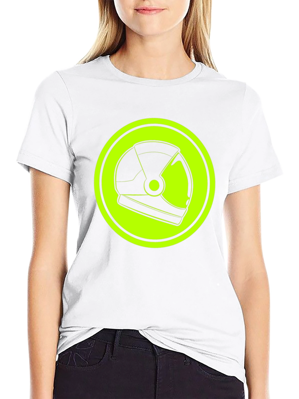 Astronaut Helmet Graphic Tee - Retro Space Style