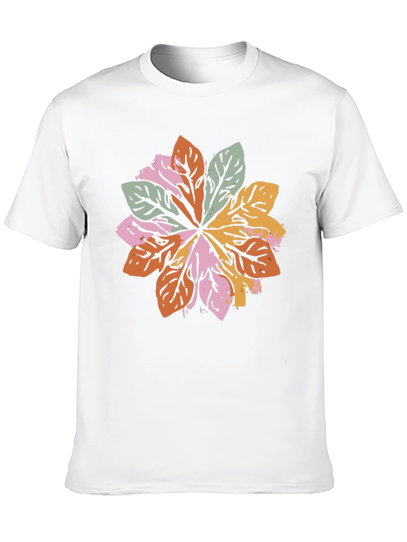 Leaf Mandala Graphic Black T-Shirt