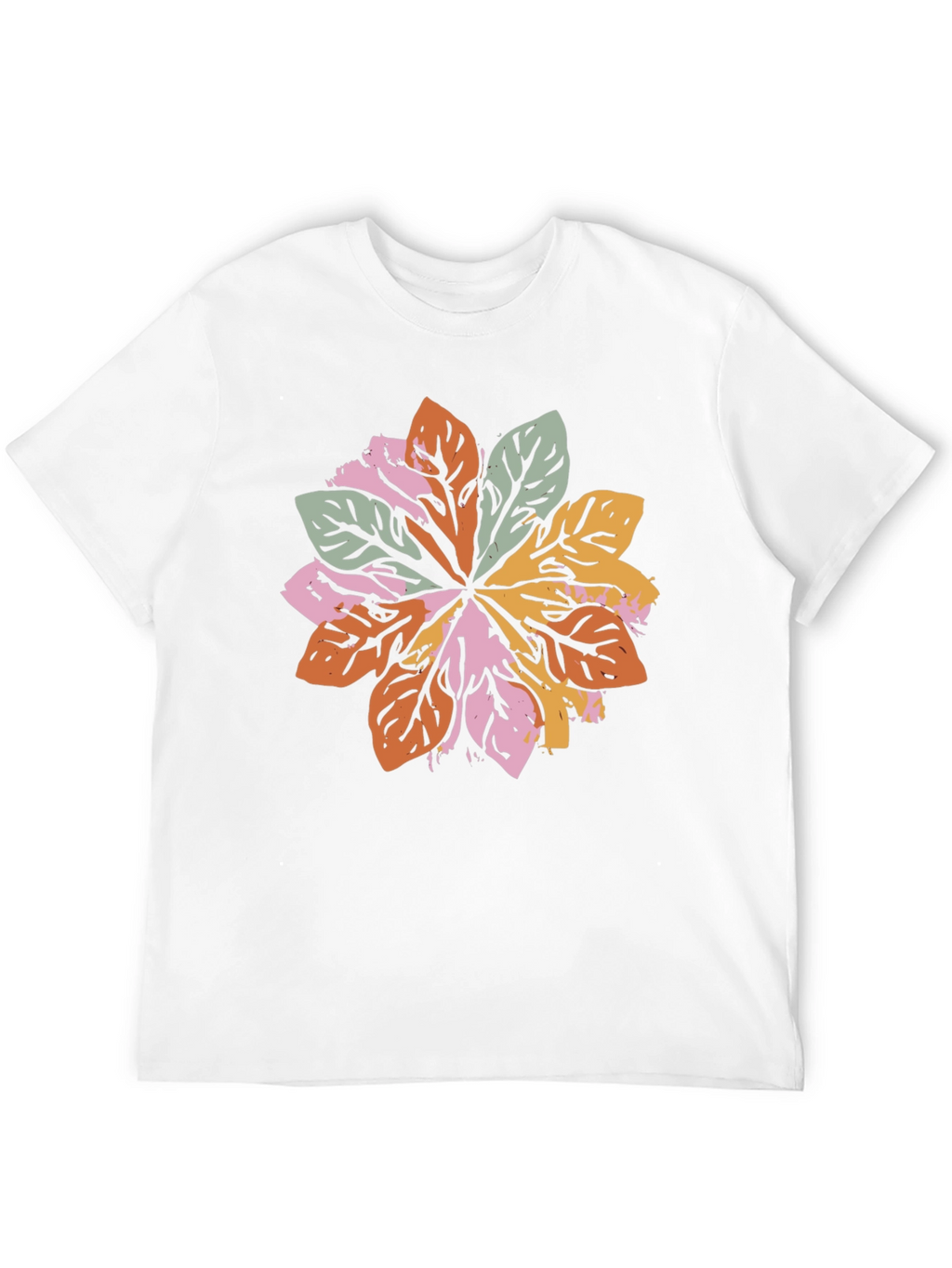 Leaf Mandala Graphic Black T-Shirt
