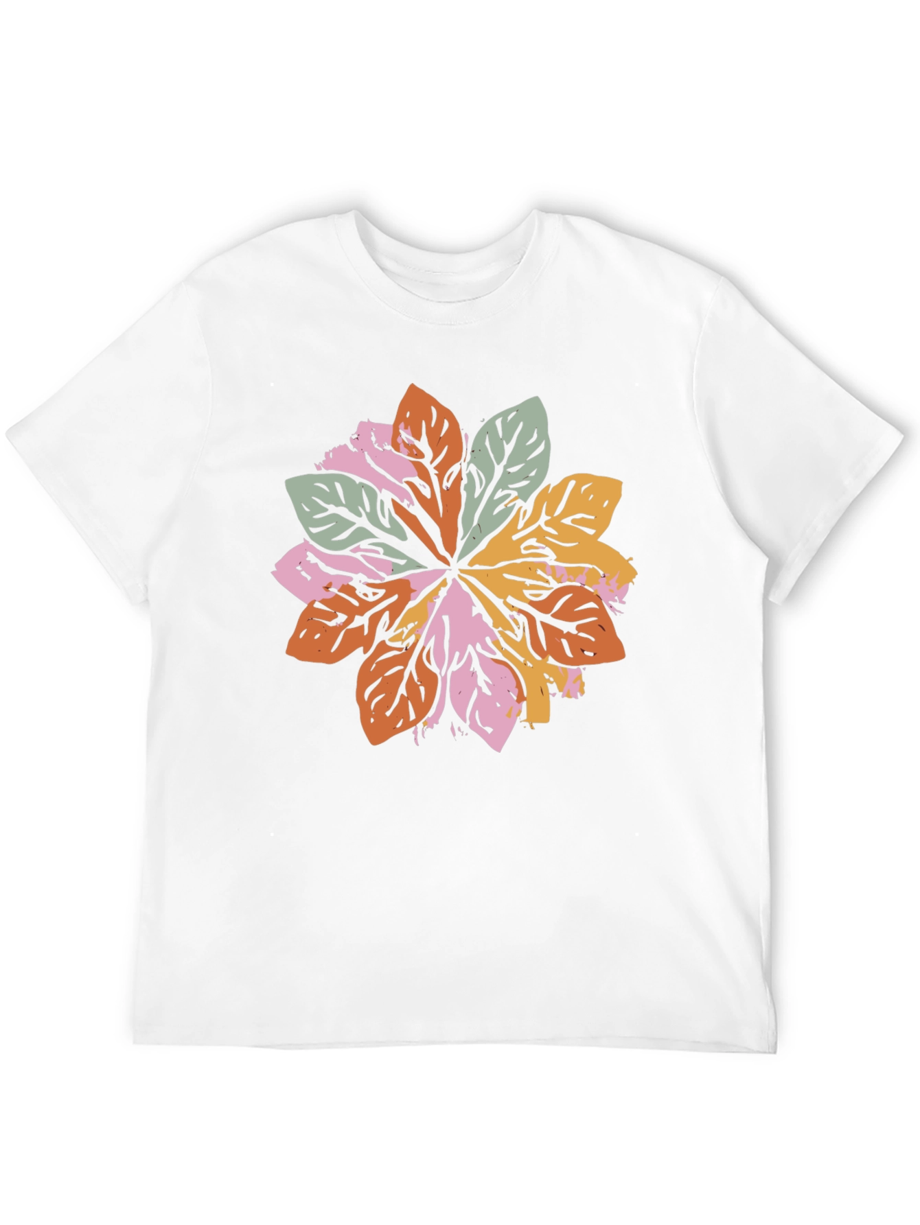 Leaf Mandala Graphic Black T-Shirt