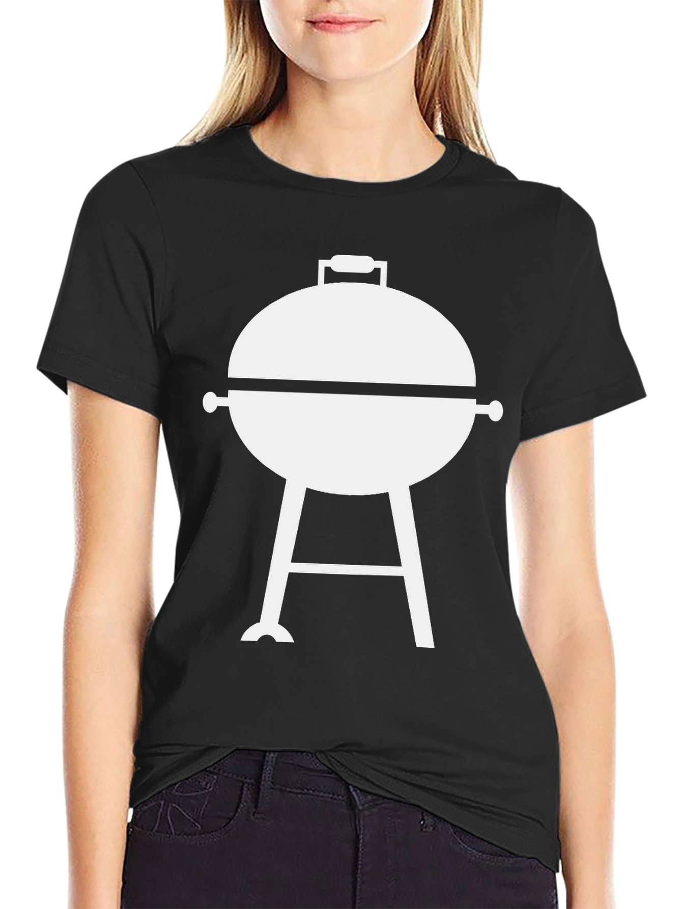 BBQ Grill Graphic Tee - Black Cotton Comfort