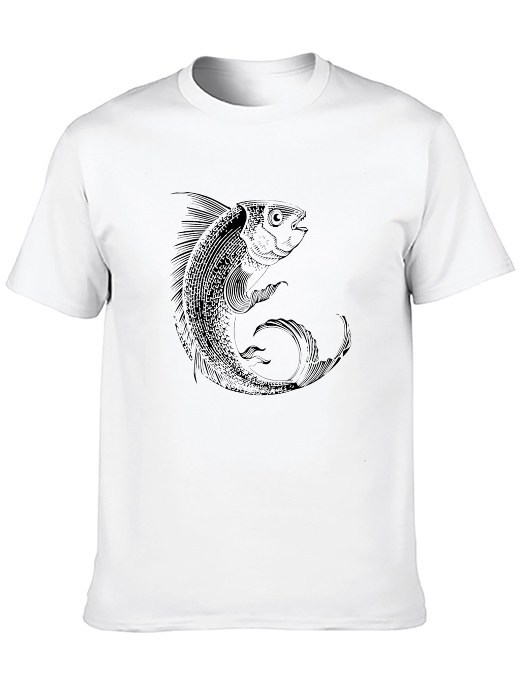 Mens Black Fish Graphic Tee