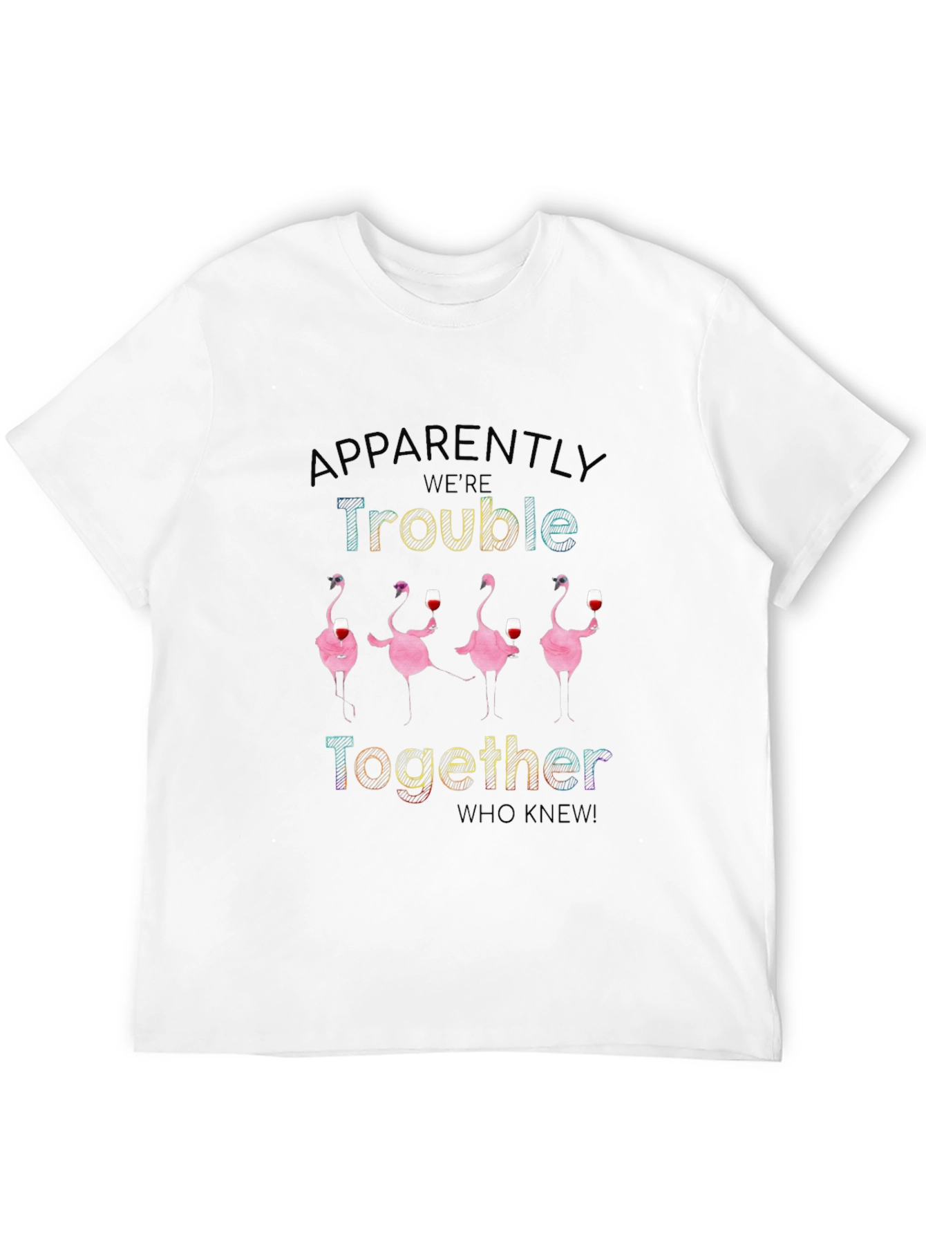 Funny Flamingo Trouble Together T-Shirt