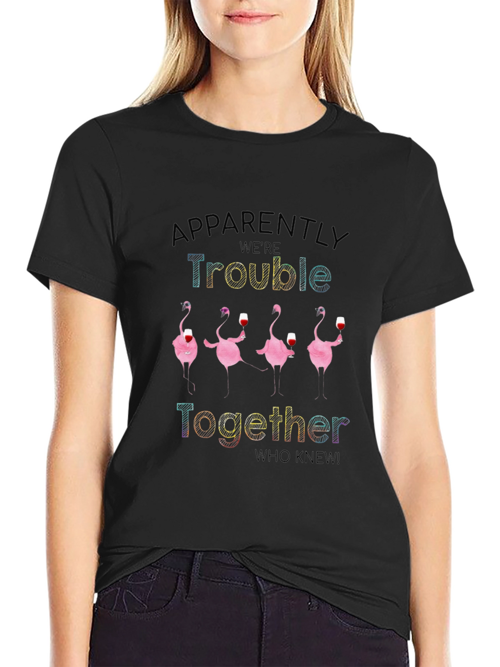 Funny Flamingo Trouble Together T-Shirt