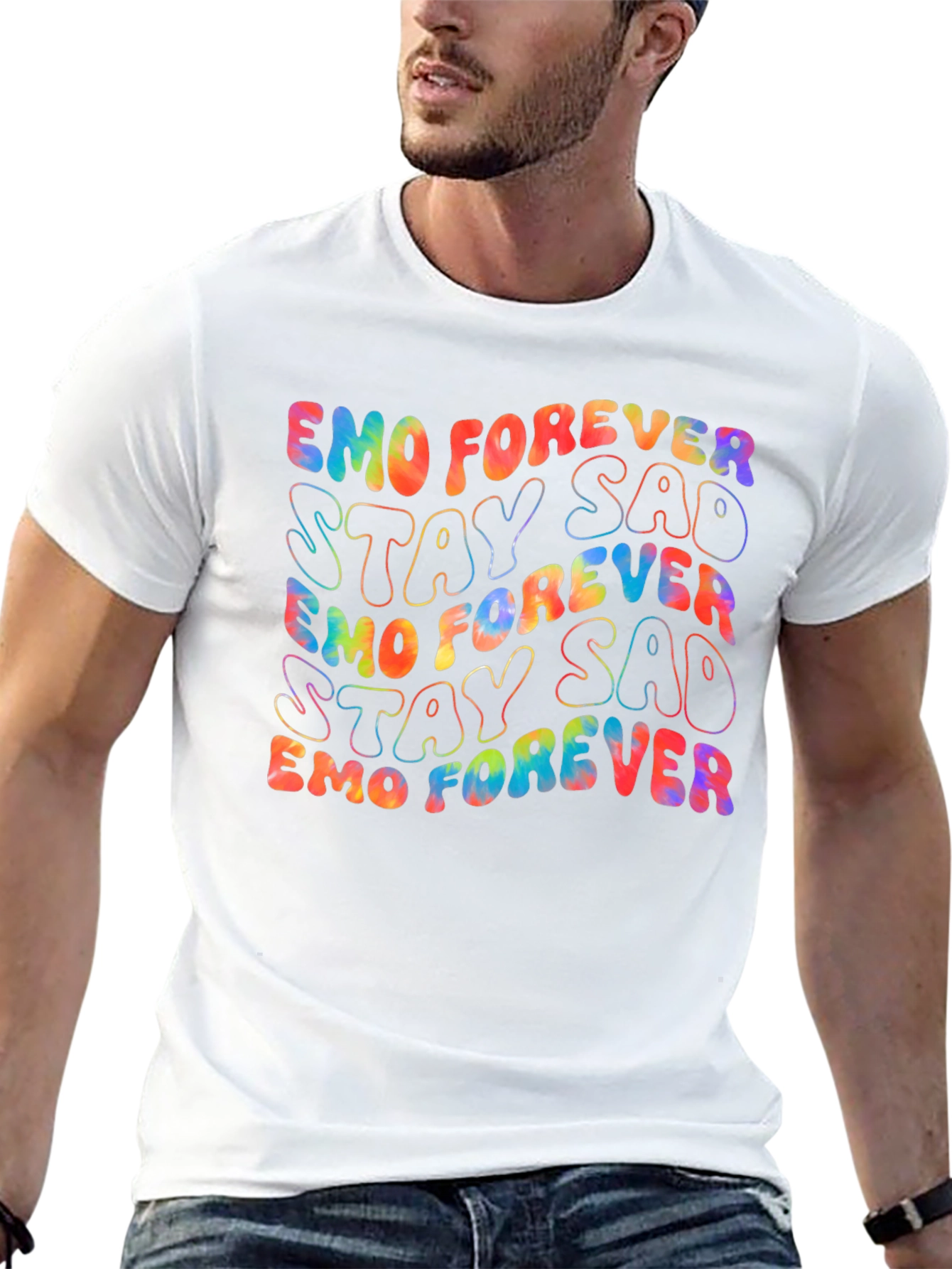 Emo Forever Stay Sad Tie-Dye Graphic Tee