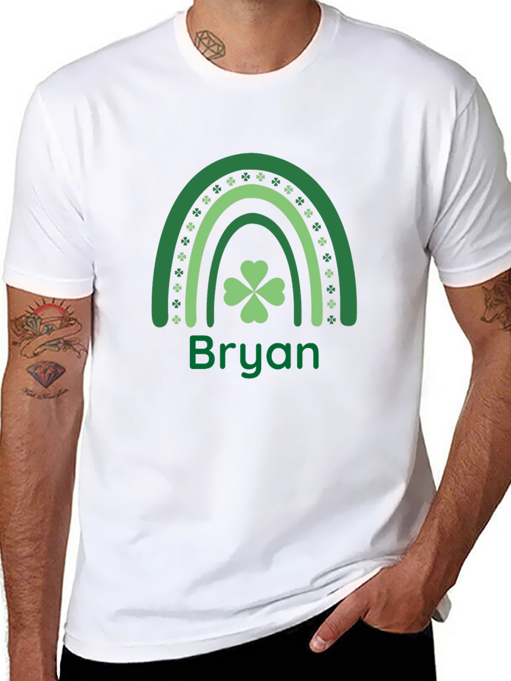 St. Patricks Day Bryan Rainbow Shamrock T-Shirt